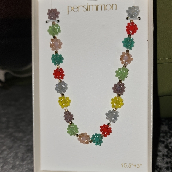 Persimmon Jewelry - Persimmon Multicolor Floral Necklace